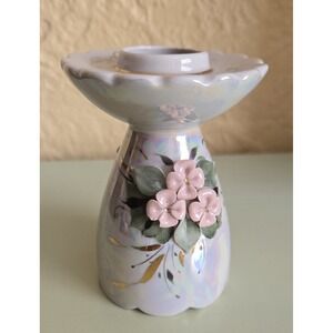 Porcelain Fenix Candle-Holder Limited Edition With Floral Design